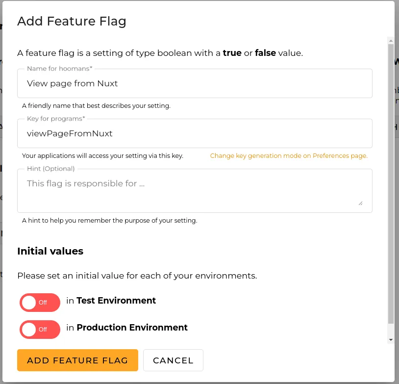 The crafting of the feature flag